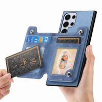 Étui magnétique en cuir véritable pour Samsung S26 Ultra, support de rangement multifonctionnel, porte-cartes, coque en cuir A55 S25 S24