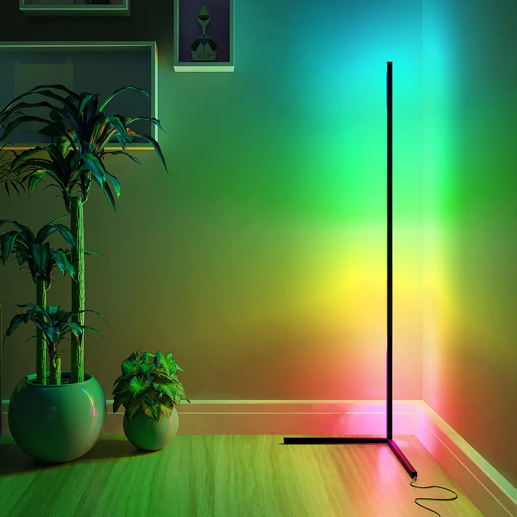 Multi Color Modern Decoration Smart Corner Light Remote Control LED RGB Living Room LED Floor Lamp Standard Lamp