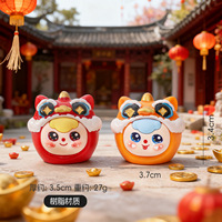 Mini figurines de tête de danse du lion, décorations DIY, boîtes mystère assorties, ornements de bureau en résine, jouets, cadeaux pour enfants