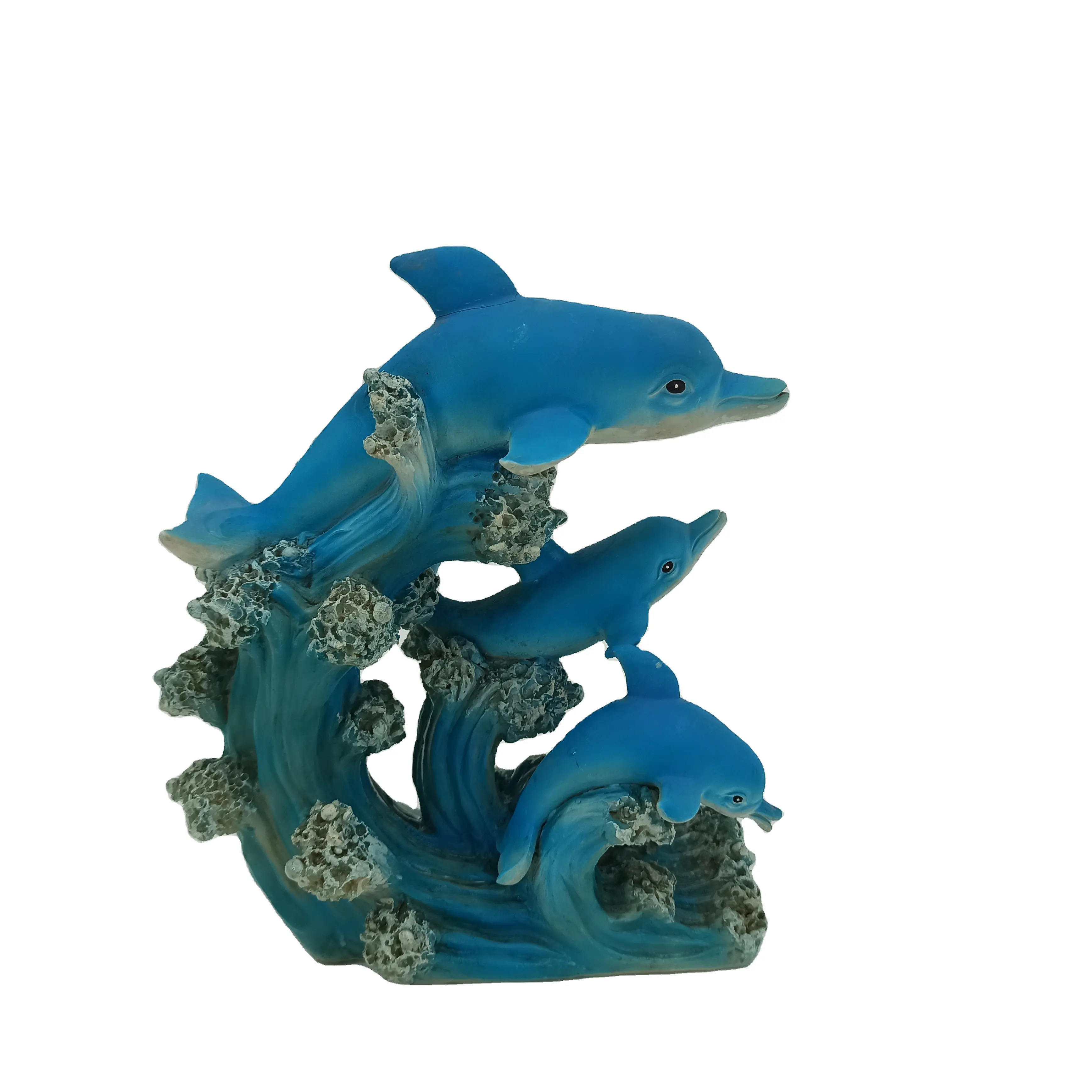 Kerajinan Resin gaya bahari patung hewan laut pasokan produsen lumba-lumba OEM & ODM dekorasi rumah dan hadiah