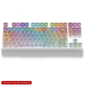 Teclas de perfil MOA de material PC transparente con degradado de color y diseño ruso para teclado mecánico, en stock de fábrica - Product Image 5