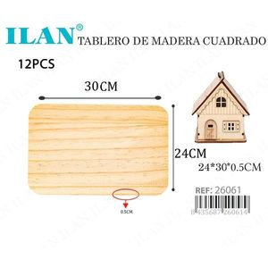Tavola di Legno Ilan 24x30x0,5 Cm Rettangolare per Progetti Artigianali - Product Image 3