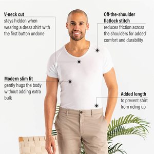 Maglietta Antitraspirante in Bambù e Spandex Enerup Personalizzata, Sottocamicia Antisudore da <span class=keywords><strong>Uomo</strong></span> con Imbottiture Ascellari, T-Shirt Slim Fit - Product Image 6