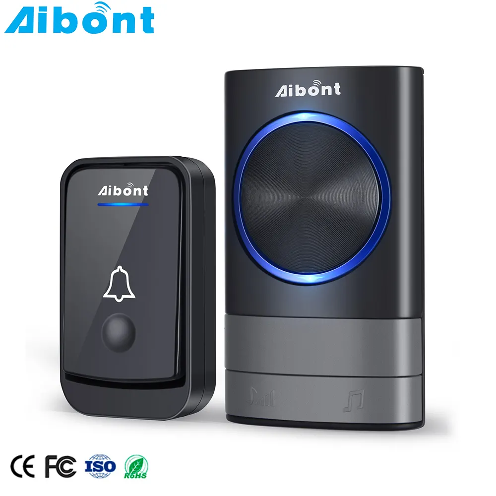 Aiben Brand Smart Wireless Doorbell Waterproof 300M Range EU UK US AU Plug Digital Ring Chime Battery Door Bell