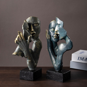 Masque de thème d'art bouddhiste écologique <span class=keywords><strong>Le</strong></span> <span class=keywords><strong>silence</strong></span> de bureau créatif est doré rétro personnage résine artisanat fée musique pyramide Couple - Product Image 4