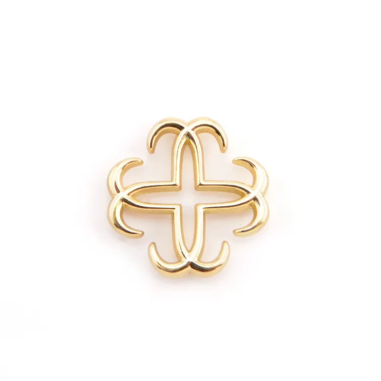 Étiquettes de logo en métal doré pour vêtements, accessoires de couture décoratifs, pièces