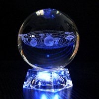 Lámparas Nocturnas LED Personalizadas de 60MM con Sistema Solar Grabado en 3D, Bola de Cristal y Globo Decorativo para el Hogar con Estampado Animal, para Regalo de Boda