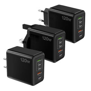 Chargeur mural USB 5-en-1 120W à charge rapide pour iPhone 17 16 15 14 13 12 11 Pro Max, Xiaomi, <span class=keywords><strong>Samsung</strong></span> Galaxy (compatible US, EU, UK) - Product Image 2
