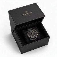 Boîte cadeau rigide personnalisée pour bijoux, montres, cosmétiques – Noir mat avec dorure à chaud – Fabricant d'emballages en gros