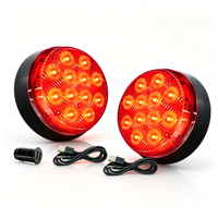 Feu de signalisation d'urgence à LED rond 12W, rechargeable, avec fixation magnétique, aspect polycarbonate, clignotant