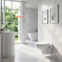 WC suspendu sans bride Sunrise avec certification CE, économie d'eau, en céramique, pour salle de bain moderne