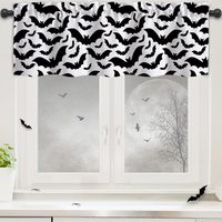 Rideaux de fenêtre d'Halloween effrayants avec imprimé fantôme mignon et citrouille Jack O'Lantern, pour cuisine, personnalisables