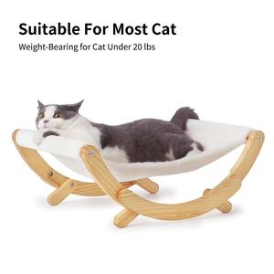 Hamaca de madera para gatos, cama mecedora, cama lavable para gatos para invierno, silla mecedora para mascotas, tumbona para gatos de pie, cama para gatos de madera maciza - Product Image 5