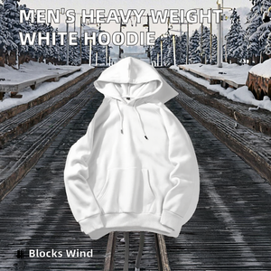 Sudadera con capucha de gran tamaño para hombre con estampado de logotipo personalizado de invierno 100% algodón bordado hombro caído manga larga forrado en blanco - Product Image 3