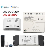 Relais de contrôle d'accès intelligent WiFi Ewelink / Tuya 240V 10A, module de minuterie à verrouillage automatique momentané, contrôle à distance
