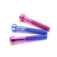Sekrup Tutup Soket Torx dari Paduan Titanium Berwarna Anodized, Pengikat Ti Ringan untuk Suku Cadang Modifikasi Sepeda