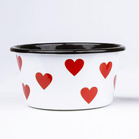 12/14/16/18/25cm cuisine logo personnalisé imprimé métal forme droite pop-corn émail feu surélevé Sauce chien bol de lavage