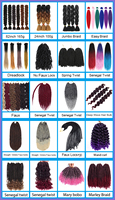 Extensions de cheveux synthétiques pré-étirées pour tresses africaines, tresses ombrées faciles à réaliser, prix d'usine
