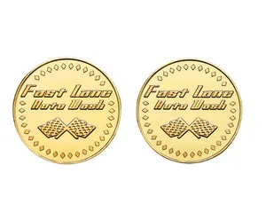 Gigi kustom medali emas token koin permainan untuk koin dioperasikan mesin permainan pabrikan