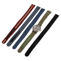 Nouveau bracelet de montre en nylon monobloc de 20 mm avec accents en cuir et fermoir double papillon – En stock – Accessoires de montre de haute qualité