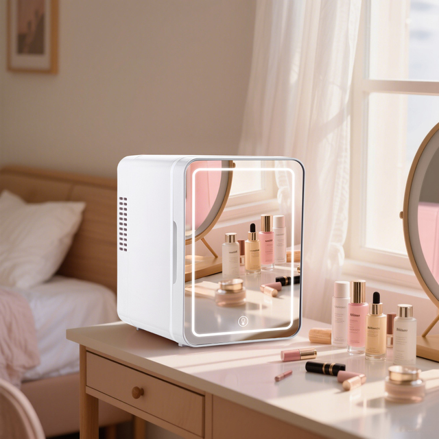 Thermoelectric Mini Portable Beauty Refrigerator-Quiet Eco-Friendly Cooling & Heating for Skincare 4L AC 110V-240V