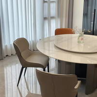 Italienischer Zeitgenössischer Runder Esstisch aus Sinterstein mit Drehbarem Lazy Susan Drehteller für Zuhause, Hotel und Esszimmer