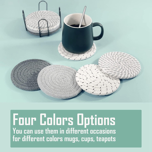 Hiện đại bông tròn Coaster handmade Mug rug với dây thừng tùy chỉnh Bàn cà phê thảm để bảo vệ bảng và thanh cho đồ uống - Product Image 5