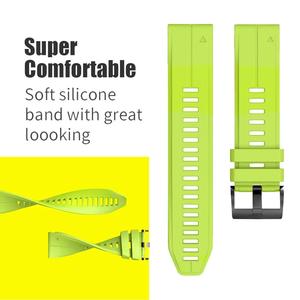 Factory Easyfit Muñequera para <span class=keywords><strong>Garmin</strong></span> <span class=keywords><strong>Fenix</strong></span> 6s <span class=keywords><strong>X</strong></span> 6s Pro <span class=keywords><strong>X</strong></span> EPIX Reloj inteligente Silicona suave Correa de reloj de liberación rápida Goma duradera - Product Image 3