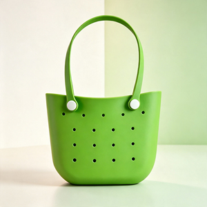 Bolso de playa de EVA lavable, tipo cubo con parte superior abierta, ligero y estructurado, para pañales y almacenamiento, para mamás, doble compartimento - Product Image 1