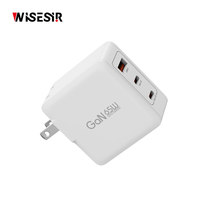 Chargeur mural USB WISESIR 65W GaN QC3.0/PD3.0 à port unique avec protection OTP pour téléphones mobiles et tablettes