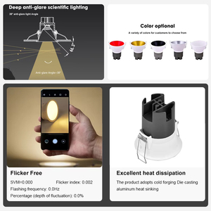 Đèn <span class=keywords><strong>LED</strong></span> âm trần COB tròn/vuông có thể điều chỉnh độ sáng, dùng cho khách sạn, 5W/10W - Product Image 2
