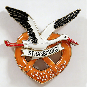 Aimants de réfrigérateur en métal émaillé, souvenirs de voyage français personnalisés de Colmar, <span class=keywords><strong>Alsace</strong></span>, avec motif de bonhomme en pain d'épices de Noël - Product Image 6