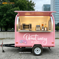 Remorque alimentaire ronde compacte JINLIJING, cuisine mobile commerciale équipée pour tacos, barbecue, hot-dogs, café, glaces, à vendre