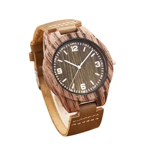 2021 pulsera de cuero de las señoras Simple Retro reloj de madera marcar personalidad revela tu temperamento