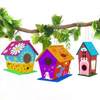 Kit de bricolage en bois pour maison d'oiseaux - Cage à oiseaux suspendue peinte à la main pour enfants, idéale pour Pâques