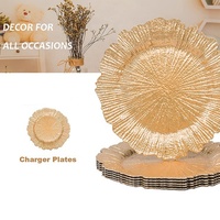 Assiettes de Présentation Rondes en Plastique Style Luxe pour Mariage, Argent et Or, Faible MOQ, Vente Chaude