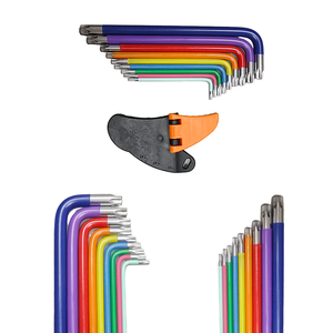 Jeu de 9 clés hexagonales colorées en acier au chrome-vanadium, multi-usages, avec têtes Torx, design fleur de prunier, métriques - Product Image 4