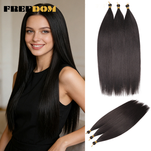 Extensiones <span class=keywords><strong>de</strong></span> Cabello Sintético FREEDOM <span class=keywords><strong>Ariel</strong></span>, Cabello Lacio para Trenzas <span class=keywords><strong>de</strong></span> Ganchillo, 28 Pulgadas/3 Piezas, Color Ombre Marrón Arcoíris - Product Image 2