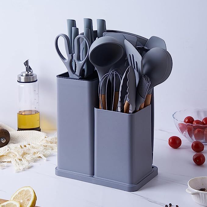 Hot Selling Non Stick Heat Resistance 19 PCS Silicone Cooking Tools Silicone Kitchen Utensils Set with Wood Handle · image 5