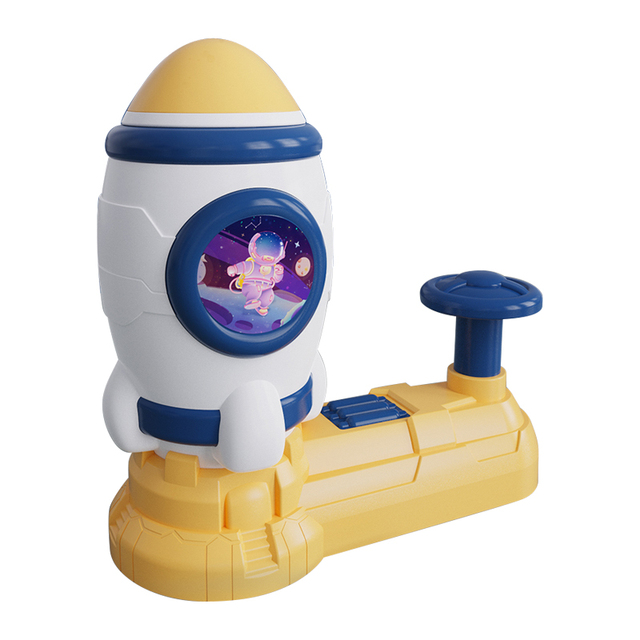 Children's Outdoor Sports Educational Toy Plastic Flying Saucer Flying Disc Launcher Rocket-Like Design Ejection Foot Stepping