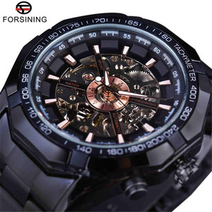 Forsining 893 <span class=keywords><strong>Montre</strong></span> mécanique <span class=keywords><strong>pour</strong></span> <span class=keywords><strong>homme</strong></span> en acier inoxydable, étanche, creuse, automatique, design de pièce de monnaie en alliage de cristal de saphir - Product Image 2