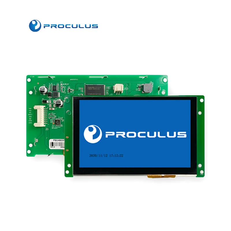 Proculus Uart Nhà Máy Sản Xuất Mô-đun Màn Hình LCD RS232 Độ Phân Giải Thiết Bị Y Tế 5 Inch 800*480 LED TFT 5V 400 Nit 5.0''