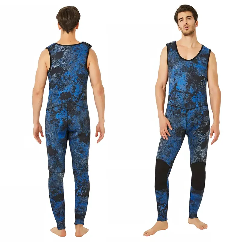 फैक्टरी jumpsuit थर्मल निविड़ अंधकार बिना आस्तीन लंबे पैर खेल camo ब्लू superflex व्यक्तिगत चिकनी बाहर बनियान wetsuit पुरुषों