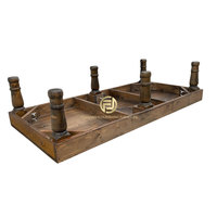 Table de ferme pour enfants en bois massif durable, 6 pieds à tiges détachables, style farmhouse, mobilier d'extérieur pour enfants