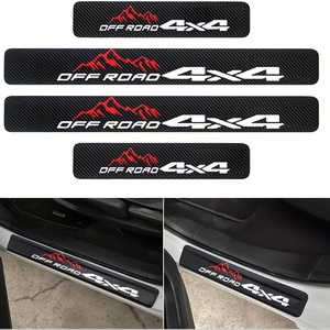 Protector de Umbral de Puerta de Coche <span class=keywords><strong>4X4</strong></span> Todoterreno, Adhesivos de Cuero para Proteger el Umbral de SUV Contra Rayones, Accesorios para Auto - Product Image 1
