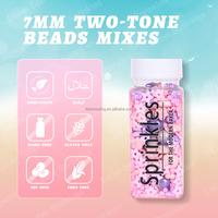 FANTASY BEACH Coquillages 7mm Bicolore Solide pour Perles de Sucre Confettis Étoiles Perles Blanches et Violettes en Bouteille Décoration de Gâteaux