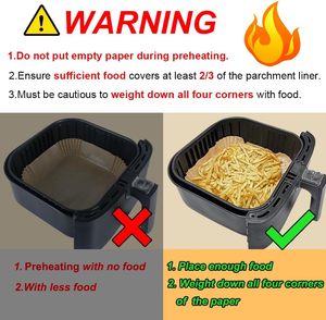 Air Fryer Disposable Paper Liners 150pcs /200pcs <b>Square</b> Silicone Parchment Paper Non-Stick Air Fryer Basket Liners - Product Image 4