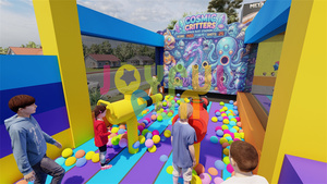 JOYFUL FUN Parc d'attractions gonflable sur le thème des jeux classiques, aire de jeux gonflable pour enfants - Product Image 4