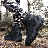 Bottes et Chaussures de Randonnée, de Moto, d'Entraînement pour Hommes, en Cuir Respirant et Confortable, avec Fermeture Éclair, pour le Trail, en Gros