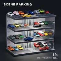 Support d'exposition pour modèles réduits 1:64 - Kit de garage réaliste avec éclairage LED et accessoires miniatures